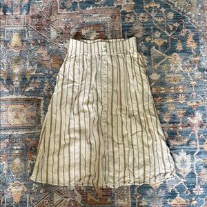 Madewell Cream A-Line Midi Skirt with Pleats